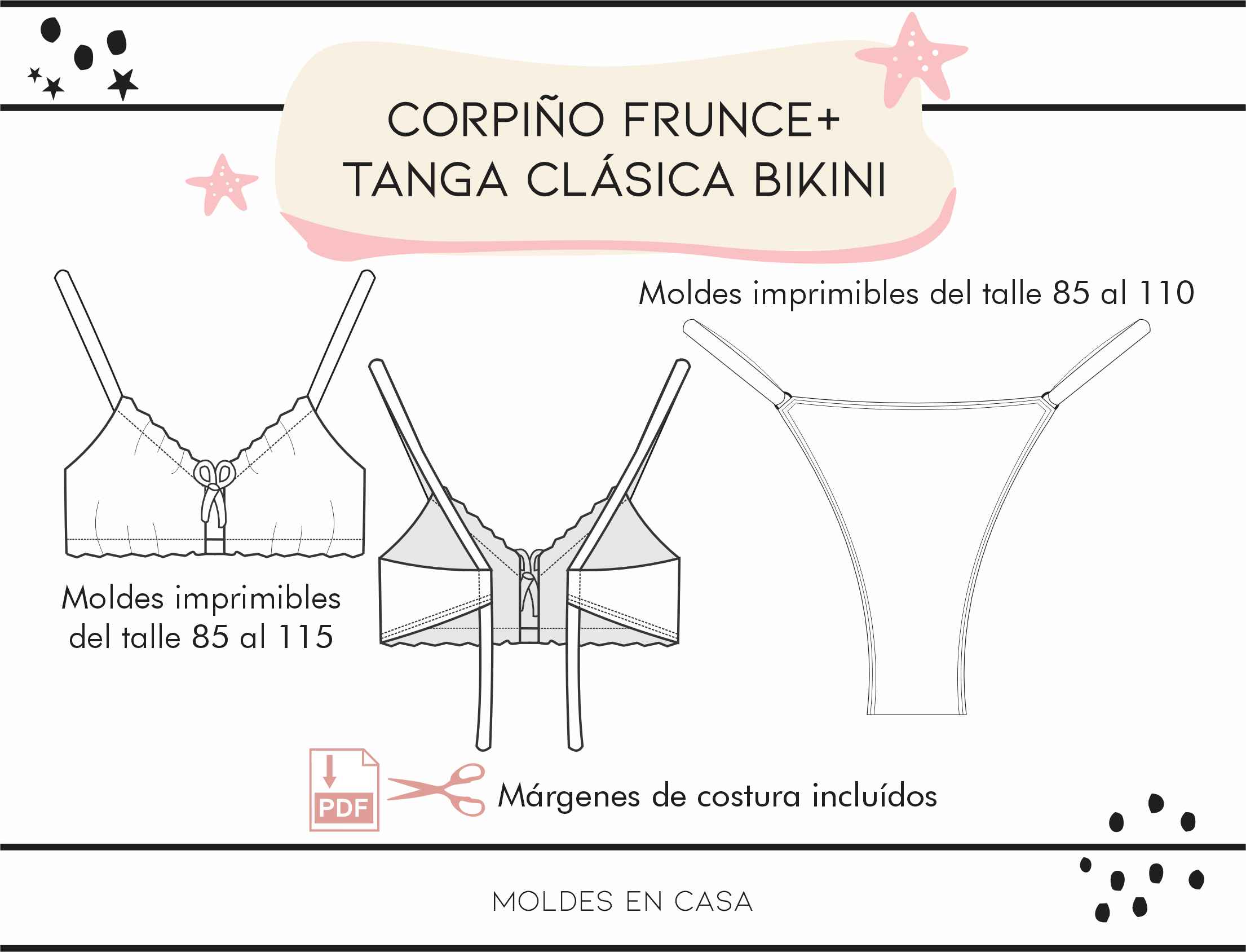 Conjunto Corpiño Frunce + Tanga clásica bikini - Imagen 2