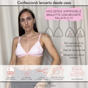 Molderia imprimible Bralette con recorte de puntilla (2 en 1)