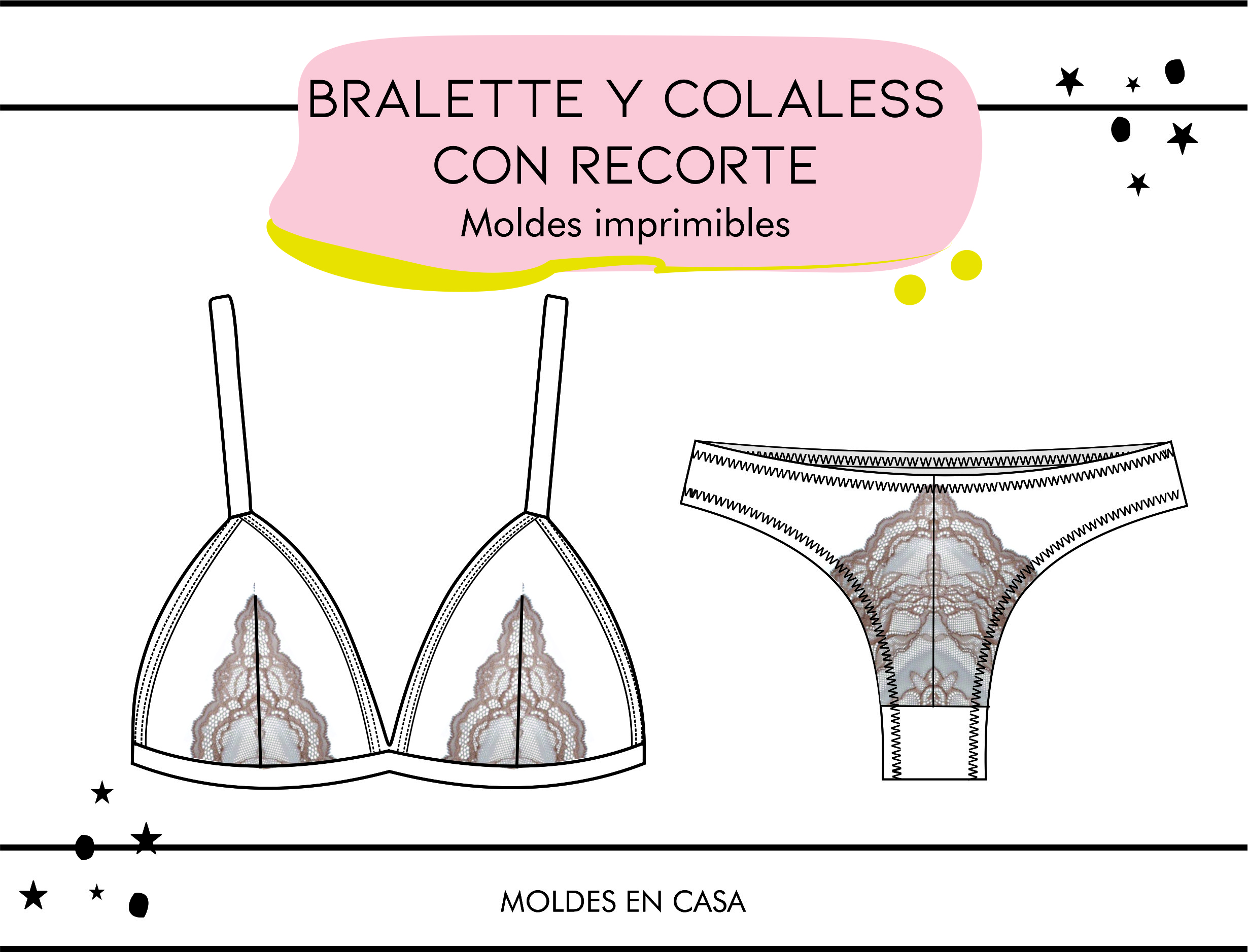 Molderia imprimible Conjunto con recorte de puntilla - Imagen 2