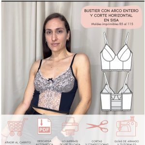 Molderia imprimible Bustier con arco entero