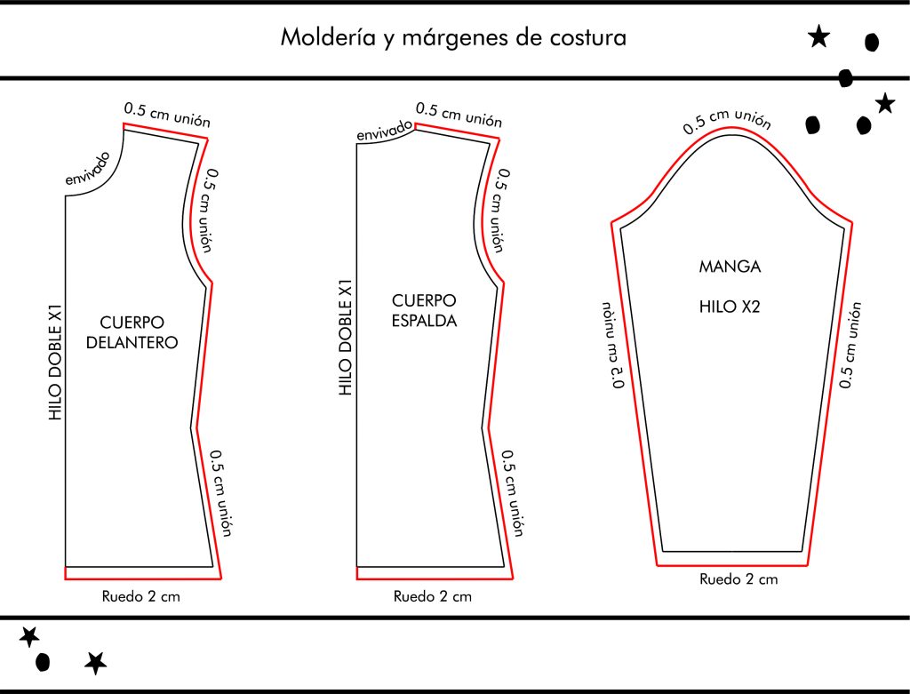 Molderia imprimible Camiseta manga larga - Moldes en casa