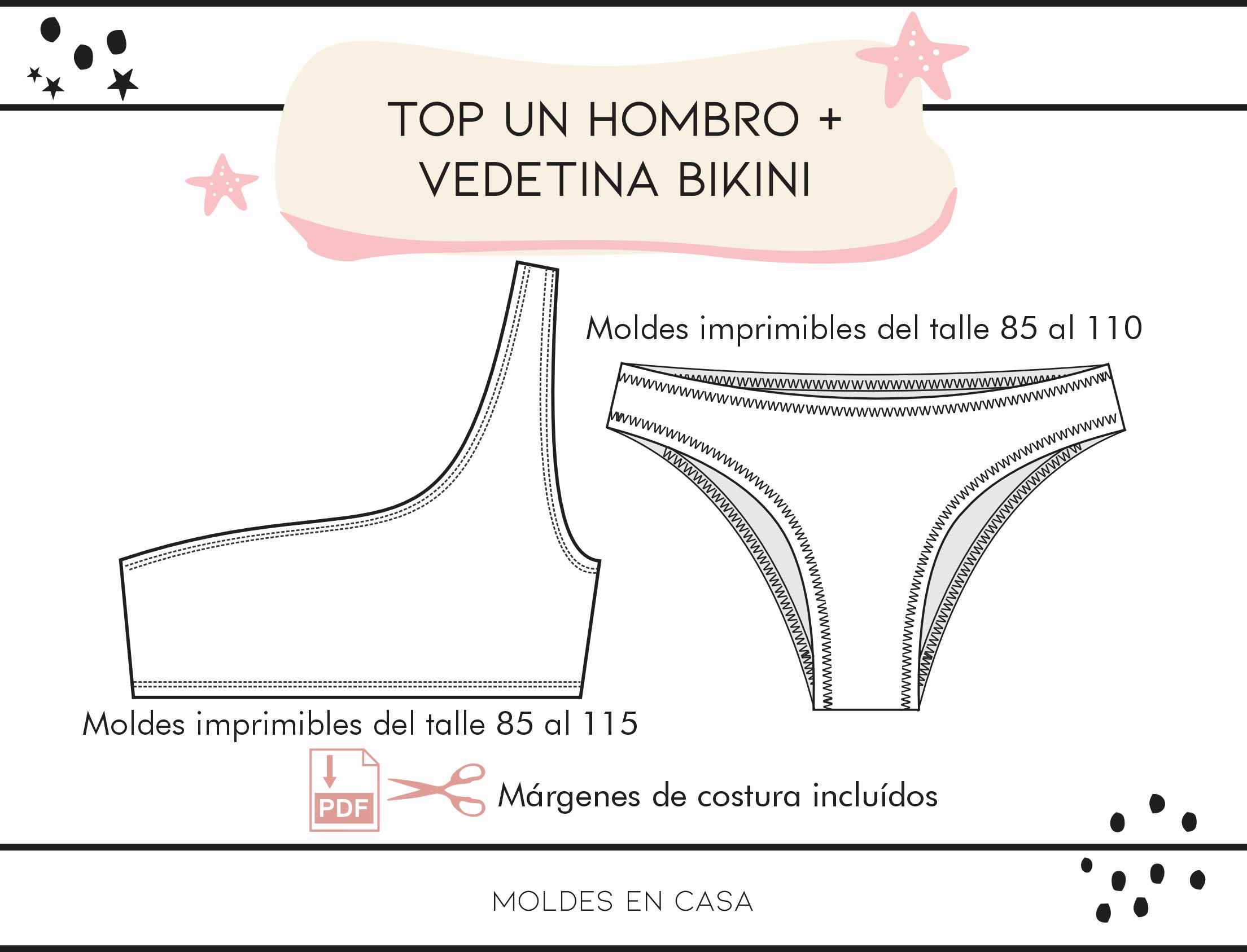 Conjunto Top un hombro + Vedetina bikini - Imagen 2