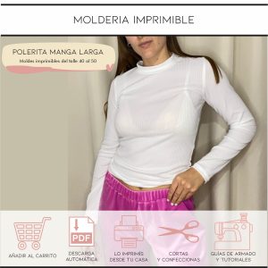 Molderia imprimible Polerita manga larga