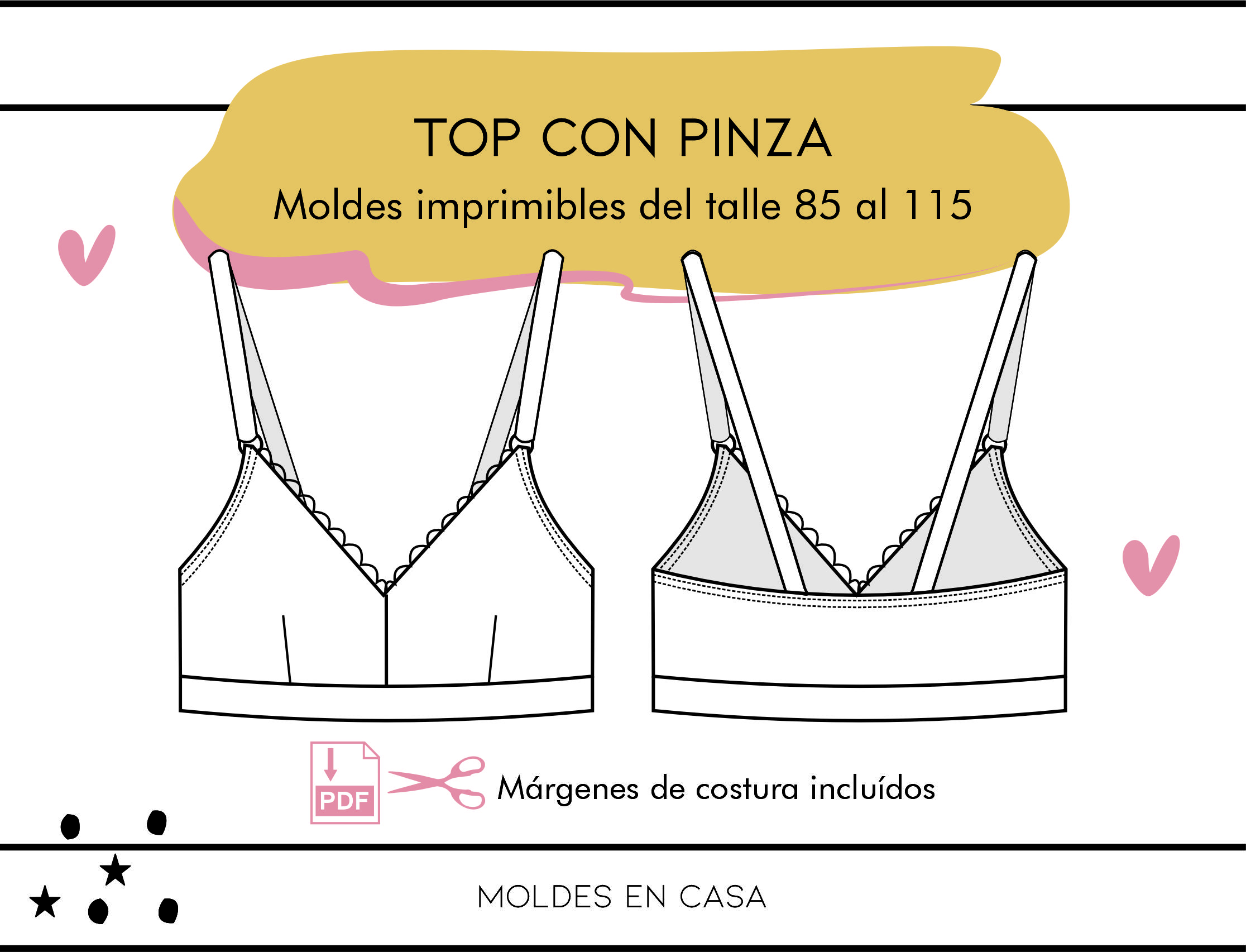 Molderia imprimible Top con pinza
