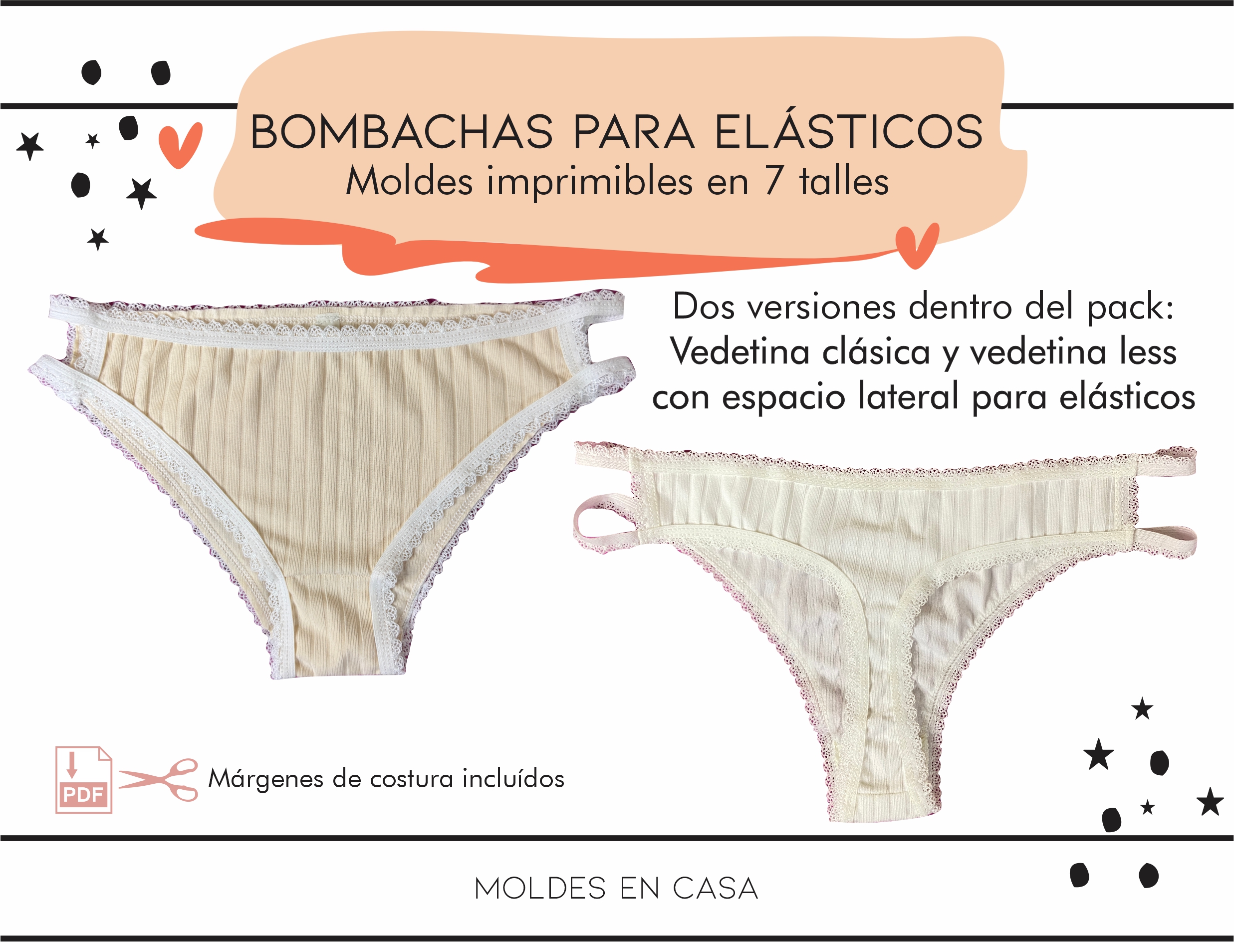 Pack Molderia Bombachas para elásticos