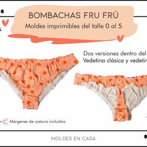 Pack x2 Molderia imprimible Bombachas Fru frú