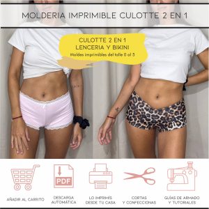 Molderia imprimible Culotte 2 en 1 (lenceria y bikini)