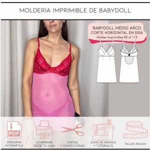 Molderia imprimible Babydoll con medio arco