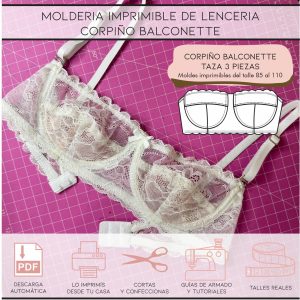Molderia imprimible Corpiño Balconette (taza de tres piezas)