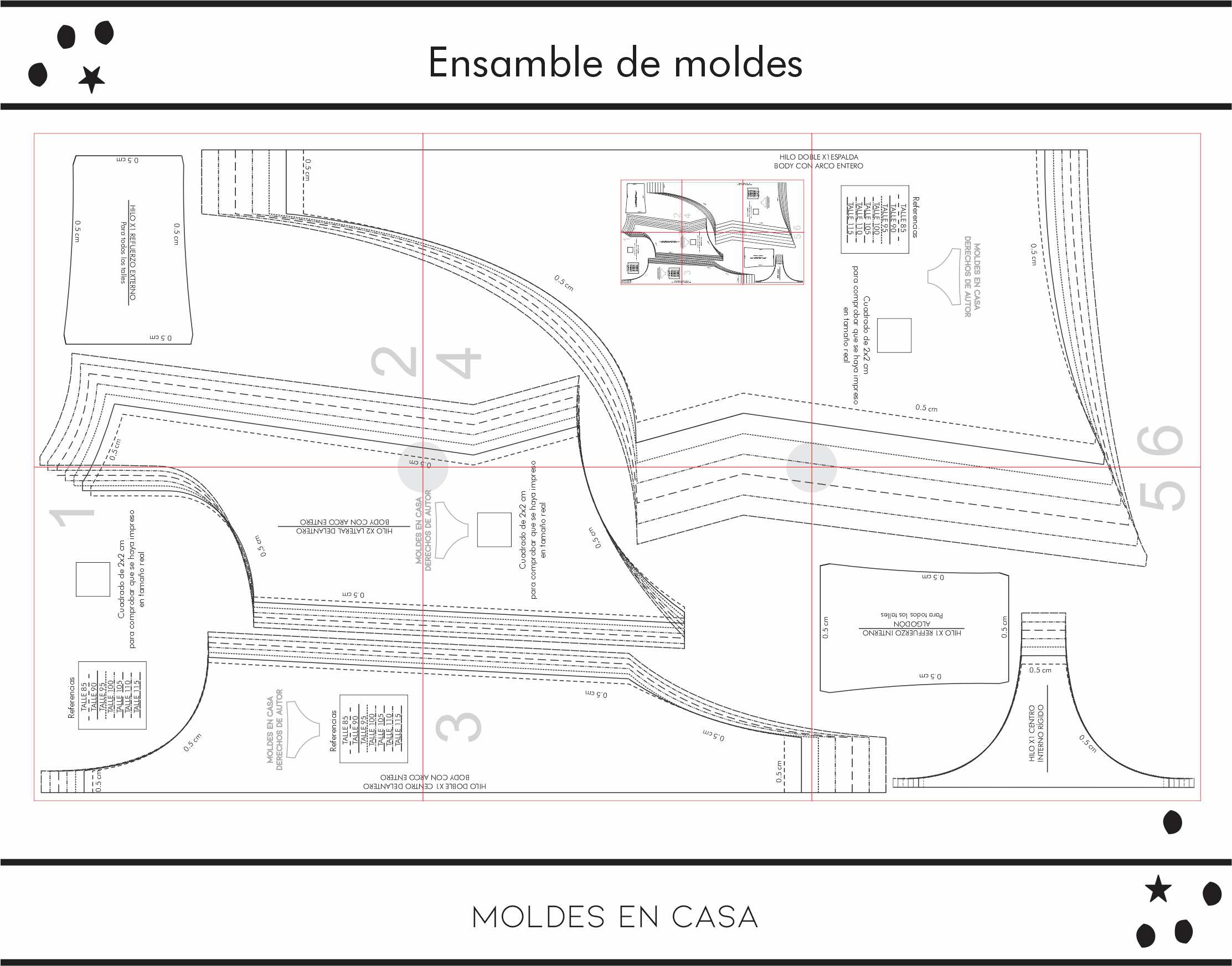 Molderia imprimible Body con arco entero y corte vertical en escote - Imagen 5