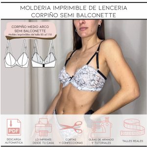 Molderia imprimible Corpiño semibalconette
