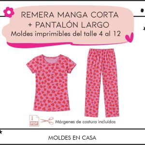 Conjunto Remera manga corta + Pantalón largo Nena