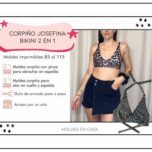 Molderia imprimible Corpiño Josefina bikini 2 en 1