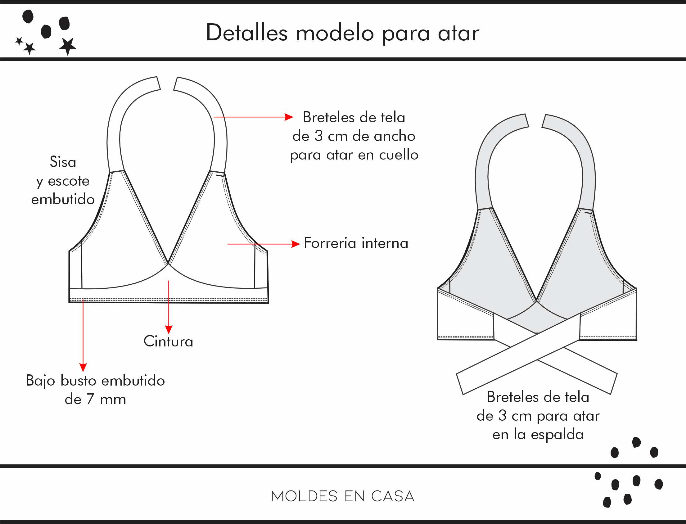 Molderia imprimible Corpiño Josefina bikini 2 en 1 - Imagen 6